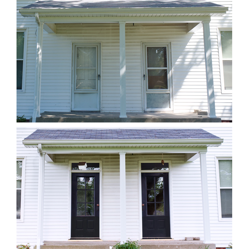 farmhouse front doors before and after