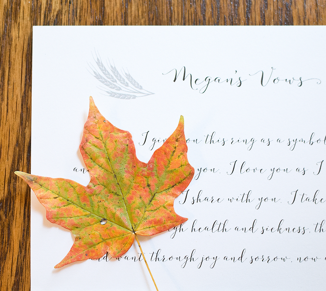 autumn fall wedding vows