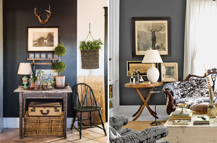 With the right accents, dark walls can make a space feel cozy, sophisticated, and authentic. And they're right at home in any rustic or traditional setting.