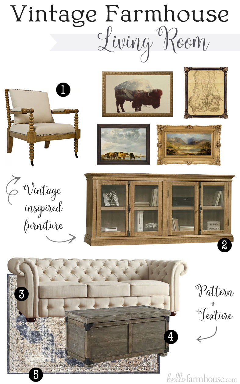 A Vintage Farmhouse Living Room, Pictures Of Vintage Farmhouse Living Rooms