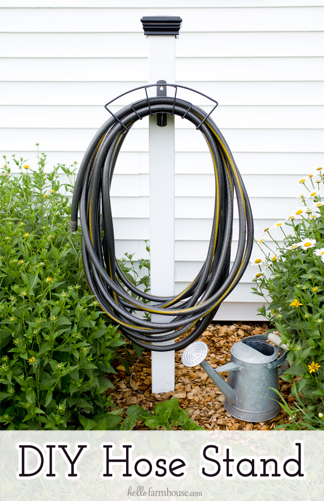 Keep your yard beautiful and organized with this super easy DIY hose stand project. It makes a huge difference and looks great in any landscaping!