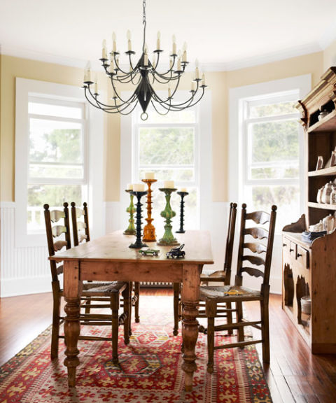 A farmhouse table is a must for a vintage farmhouse dining room!