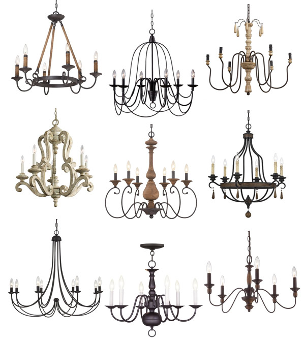 Farmhouse chandeliers for our dining room