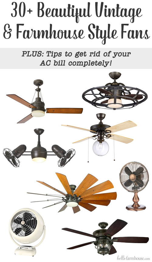 Farmhouse Style Fans, Victorian Look Ceiling Fans With Lights