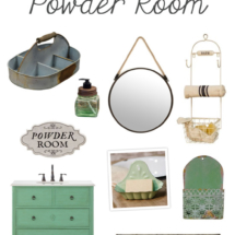 Inspiration for a farmhouse style powder room!