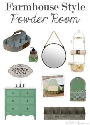 Farmhouse Style Powder Room Inspiration - Hello Farmhouse