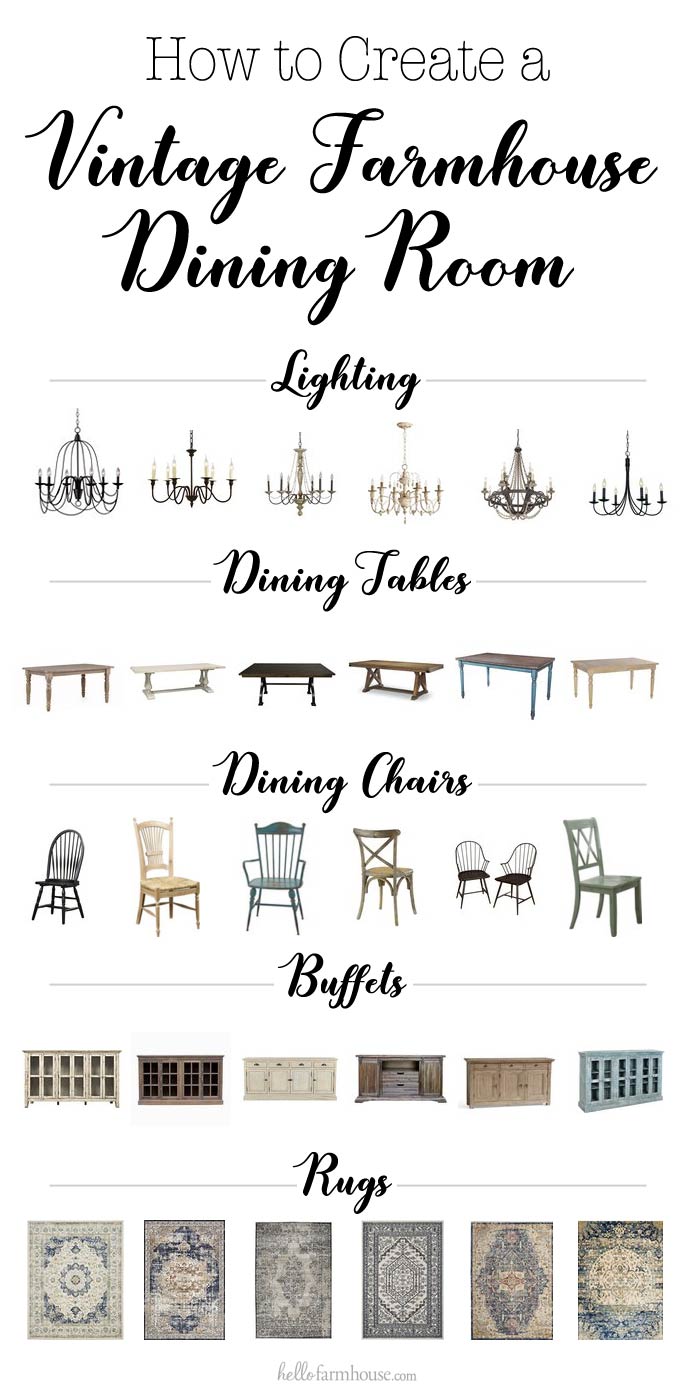 Best furniture for a vintage farmhouse dining room